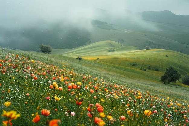 Vivid colours plants in natural environment