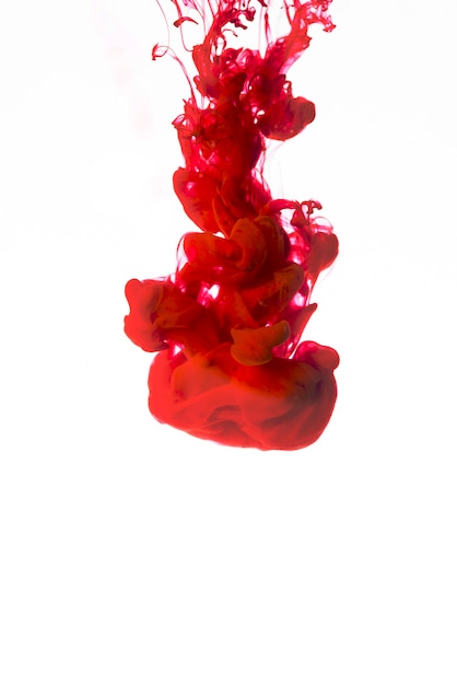 Free photo vivid red droplet of ink