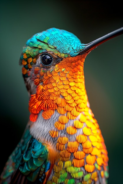 Free photo vividly colored hummingbird in natural environment