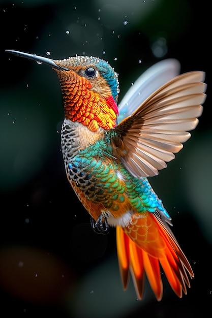 Free photo vividly colored hummingbird in natural environment