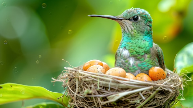 Free Photo vividly colored hummingbird in natural environment