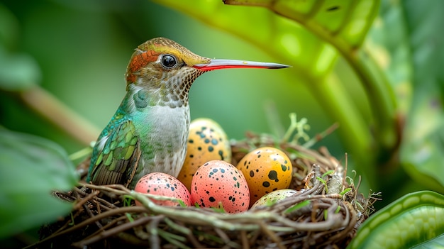 Free photo vividly colored hummingbird in natural environment