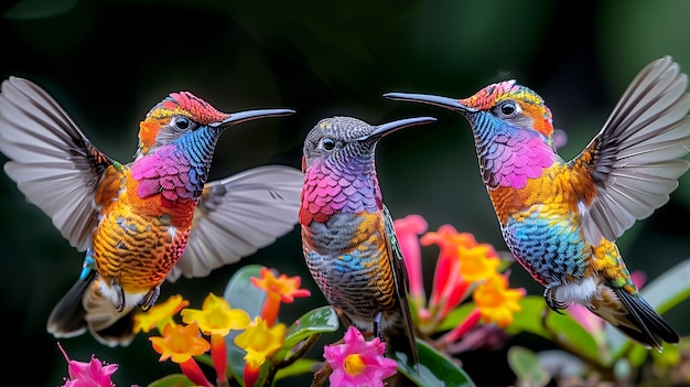 Free Photo vividly colored hummingbird in natural environment