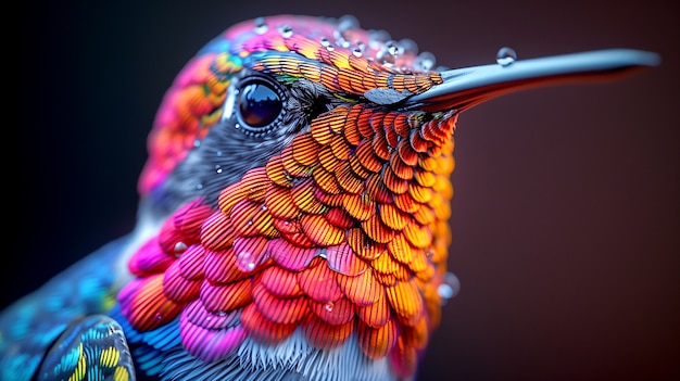 Free photo vividly colored hummingbird in nature