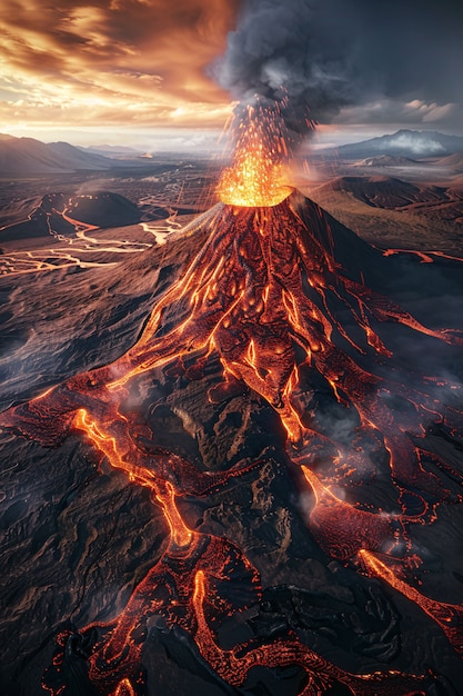 Free Photo volcanic crater natural disaster