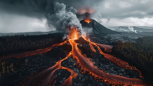 Volcanic eruption natural disaster