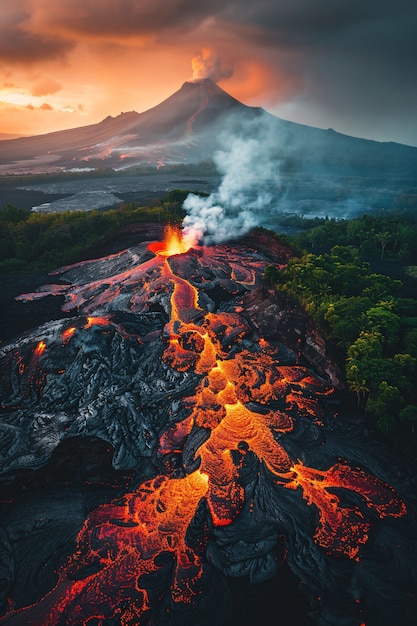 Volcanic eruption natural disaster