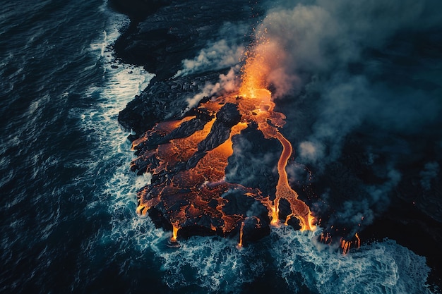 Free photo volcanic eruption natural disaster