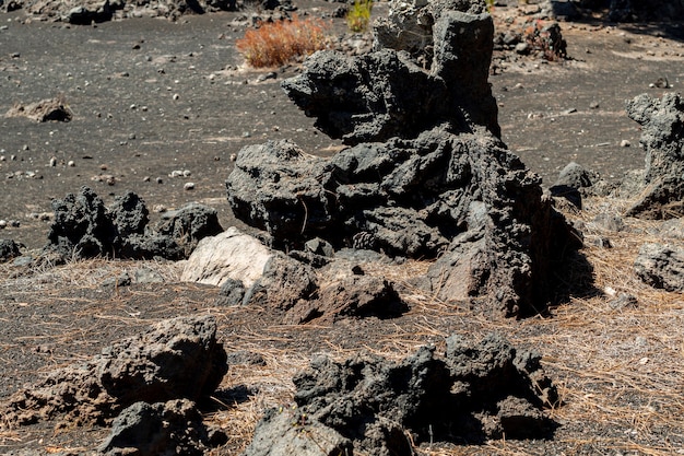 Free Photo volcanic rocks on empty ground