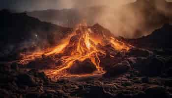 Free photo a volcano with a volcano in the background