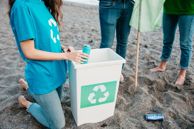 Volunteer and beach concept