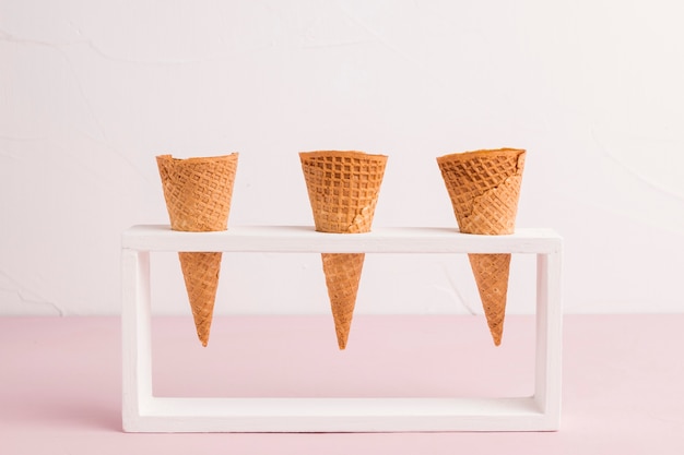 Free photo waffle cones in holder