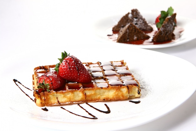 Waffles with strawberry