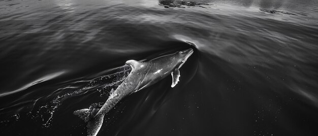 Wale in the wild in black and white