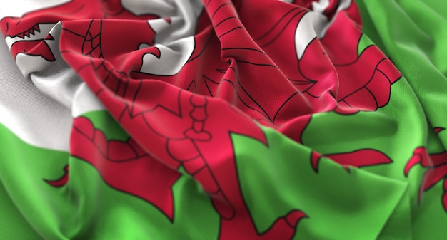 Free Photo wales flag ruffled beautifully waving macro close-up shot