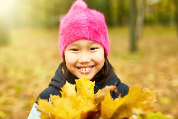 Walk with leaves