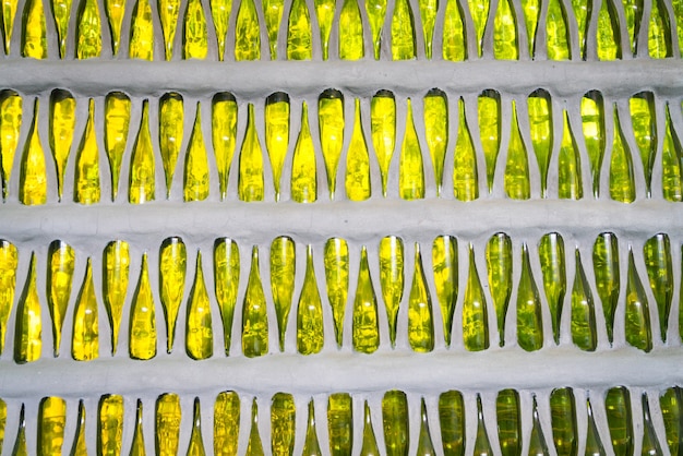 Wall of  green bottles