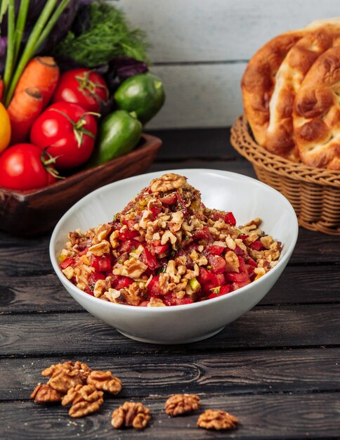 Walnut salad on the table