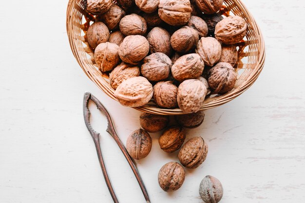 Walnuts in basket