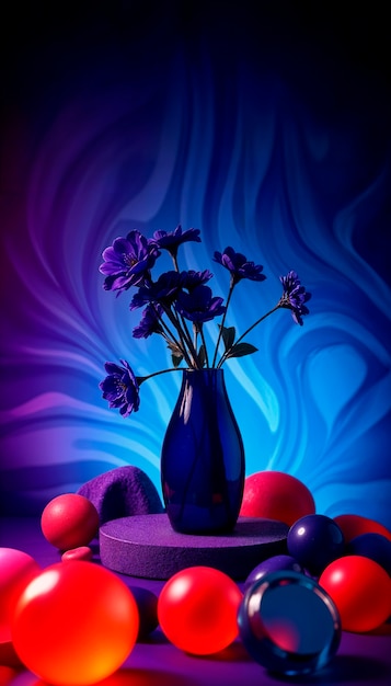 Free Photo warm colors vase with flowers