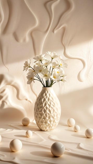 Free photo warm colors vase with flowers