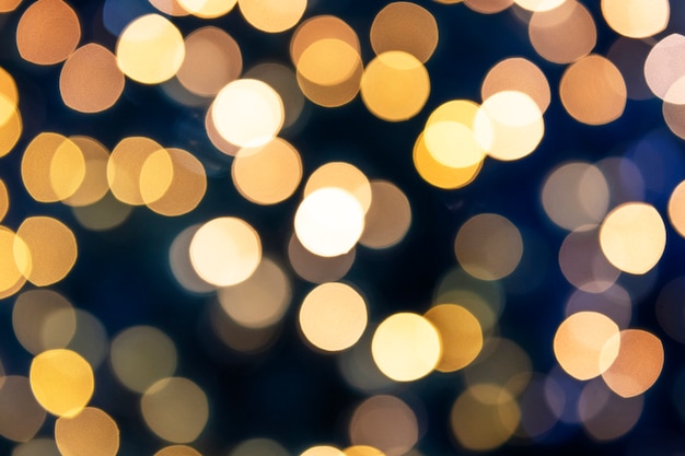 Warm golden bokeh lights