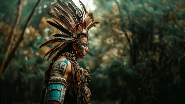 Free Photo warrior and leader from the ancient maya and inca lost empire