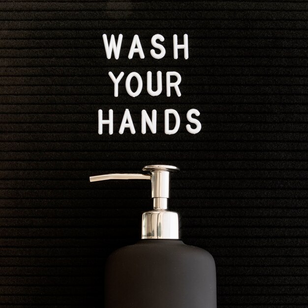 Wash your hands with soap dispenser