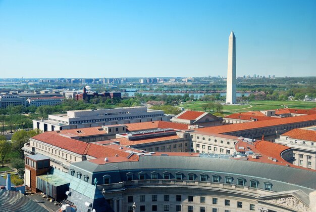 Washington DC city aerial view