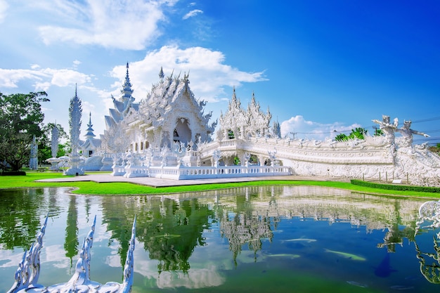 Wat Rong Khun temple (White Temple) in CHIANG RAI, THAILAND.