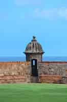 Free photo watch tower in el morro castle at old san juan, puerto rico.