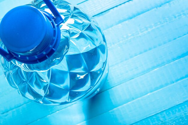 Water bottle on the wooden table