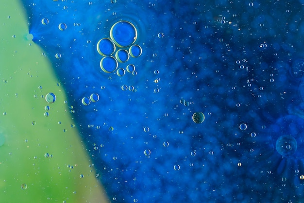 Free Photo water bubbles over the green and blue background