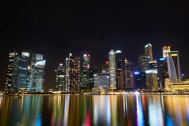 Free Photo water long exposure urban singapore river