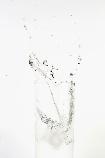 Water splashing in glass