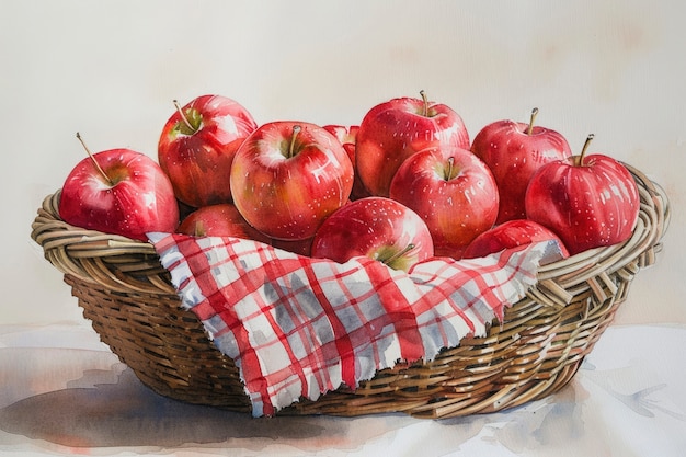 Free photo watercolor apple illustration