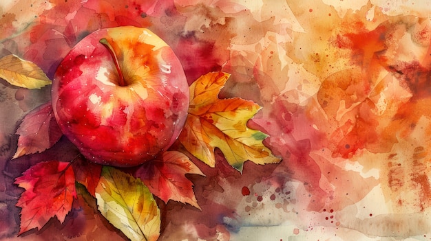 Free Photo watercolor apple illustration