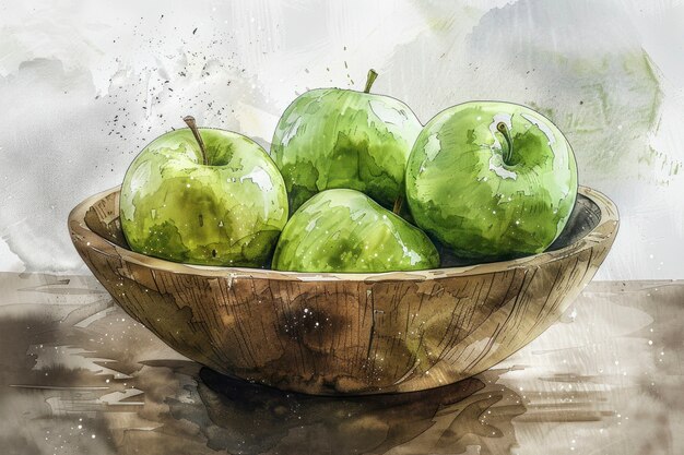 Watercolor apple illustration