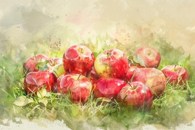 Free photo watercolor apple illustration