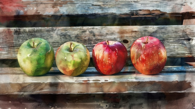 Watercolor apple illustration