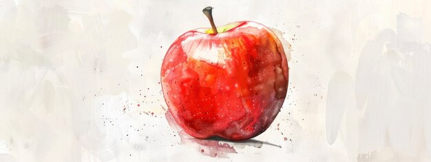 Watercolor apple illustration