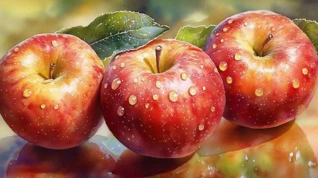 Free Photo watercolor apple illustration