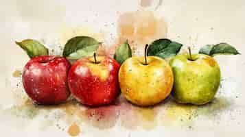 Free photo watercolor apple illustration