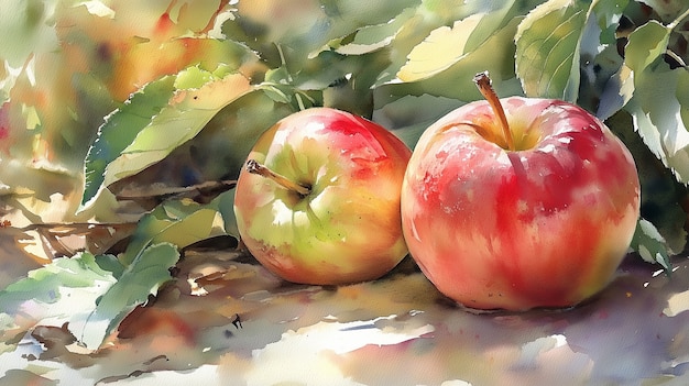 Free Photo watercolor apple illustration