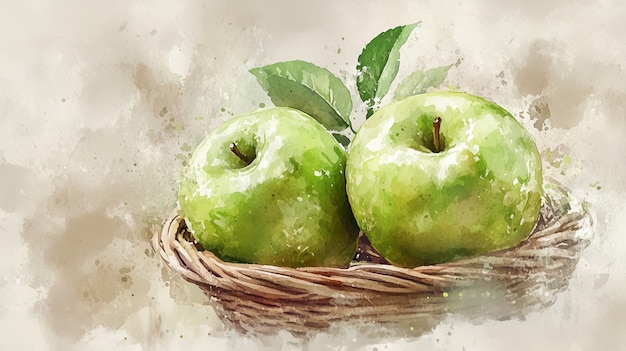 Free photo watercolor apple illustration