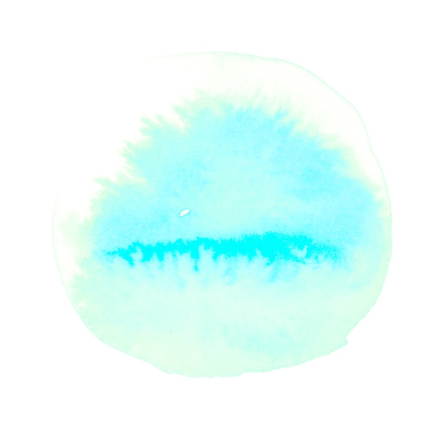 Free photo watercolor art hand paint turquoise color on white background