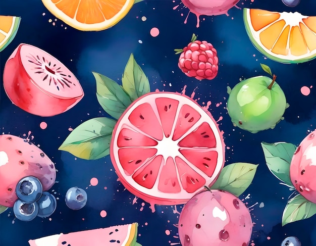 Free photo watercolor assortment of fruits