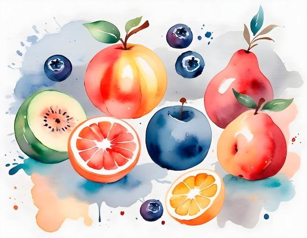 Free Photo watercolor assortment of fruits