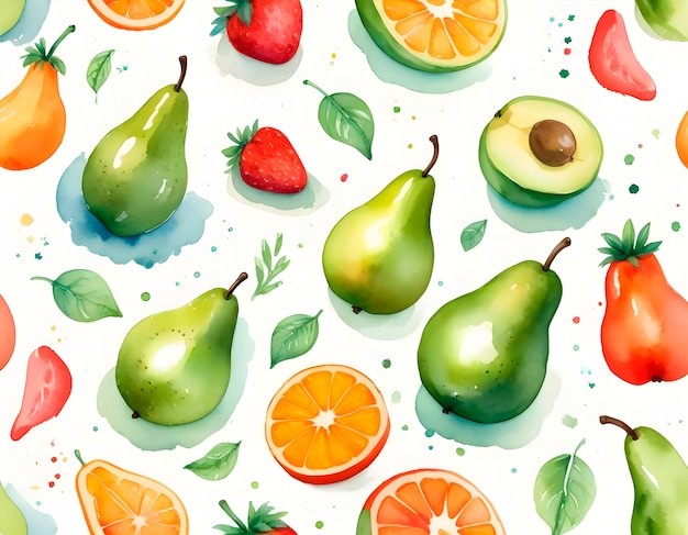 Free photo watercolor assortment of fruits