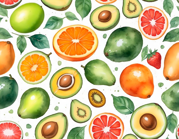 Free photo watercolor assortment of fruits